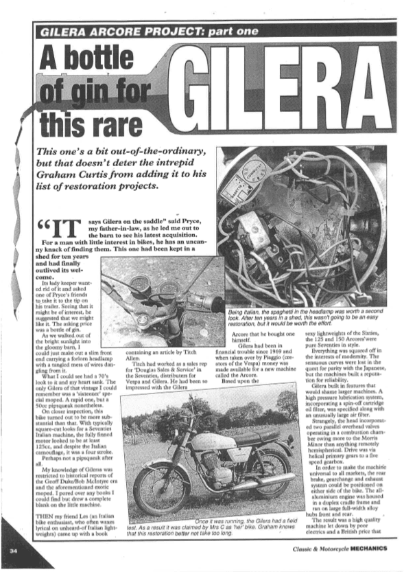 Gilera Arcore Project - Restoration