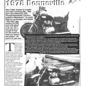 Triumph T140 Bonneville Restoration - PDF Download