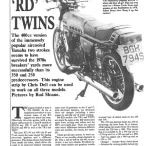 Yamaha RD400 Engine Stripdown - PDF Download